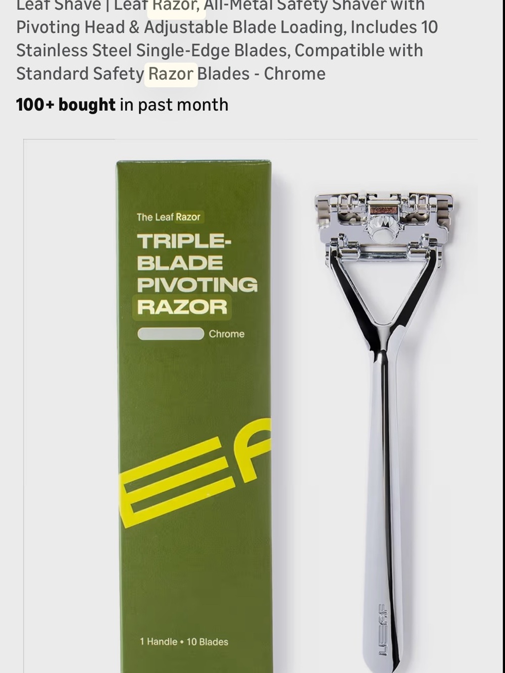Triple-Blade Pivoting Razor - Chrome